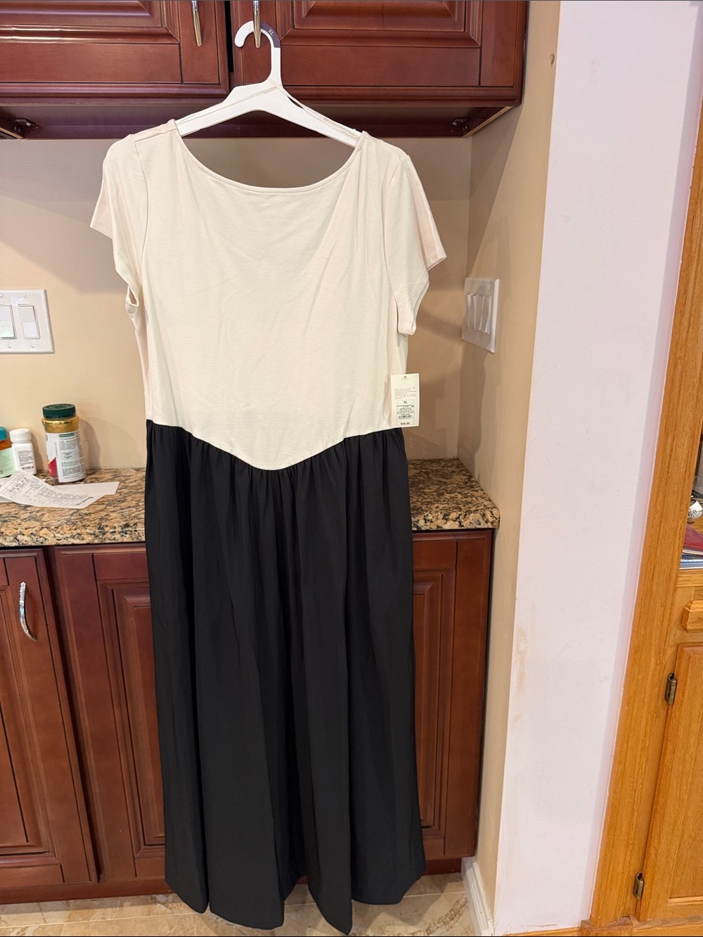 Target Two-Tone Cream and Black Maxi Dress